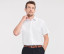 MEN'S SHORT SLEEVE TAILORED HERRINGBONE SHIRT